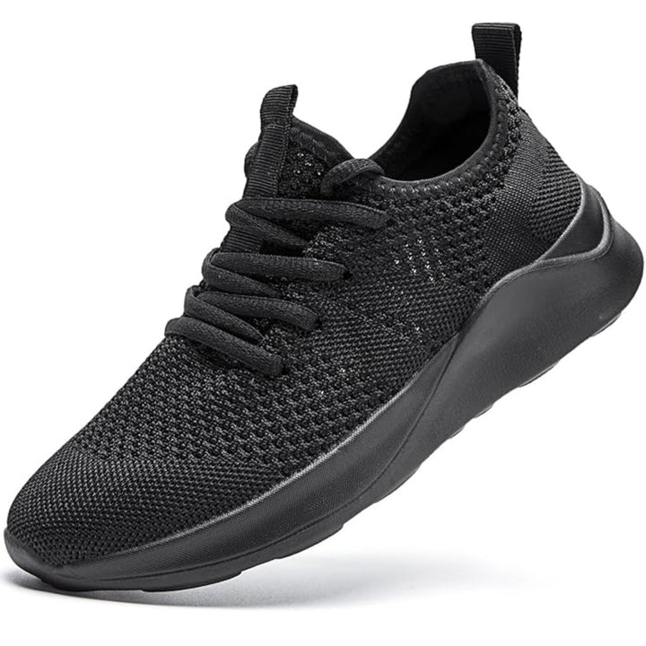 Knit lace up workout sneaker side view