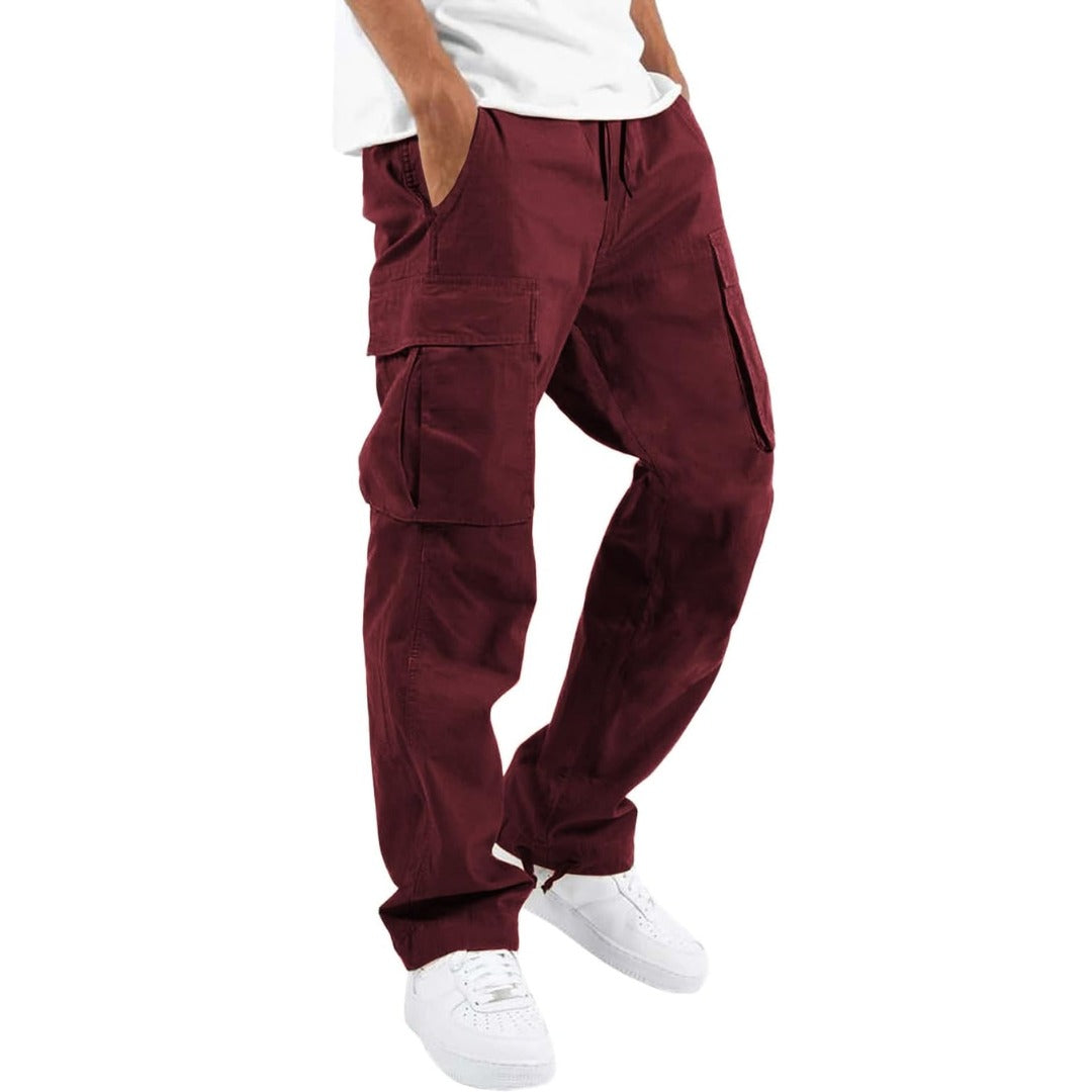 Flap pocket cargo jogger pants front view