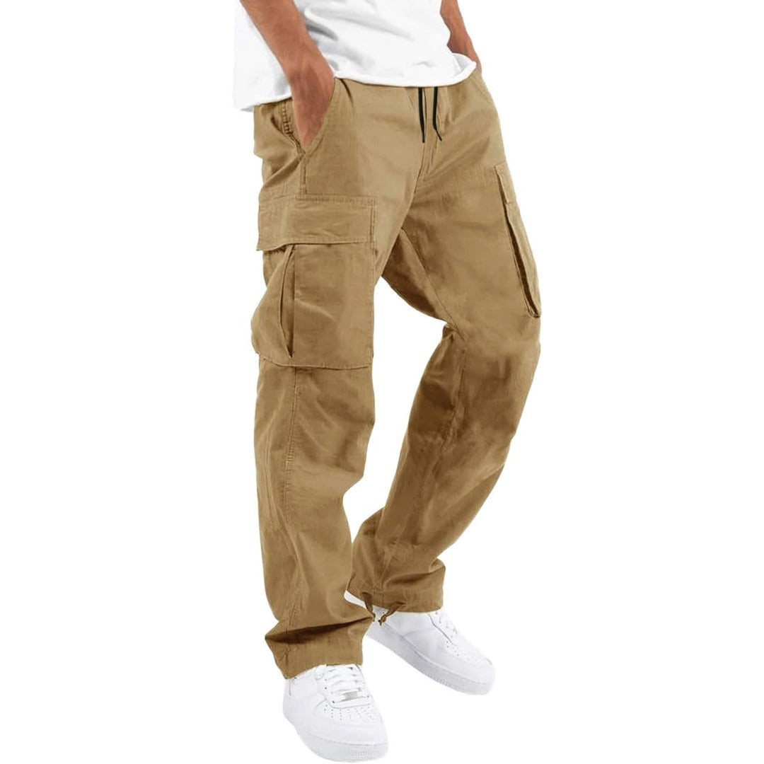 Cargo jogger pants with drawstring waist front view