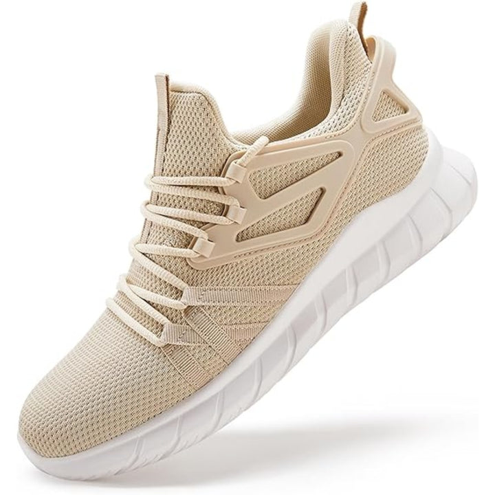 Knit mesh walking sneaker with chunky sole side view