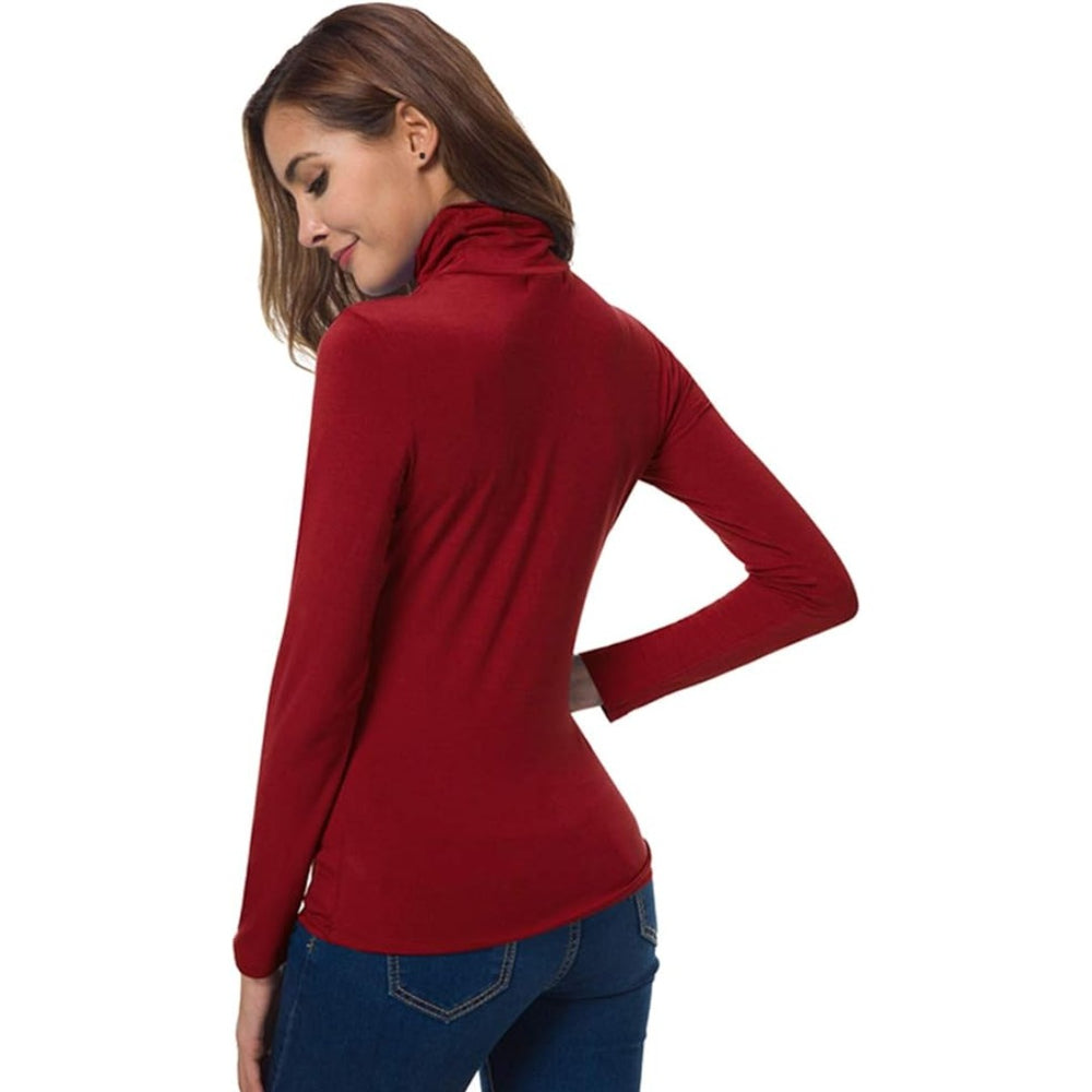 Fitted turtleneck top back view