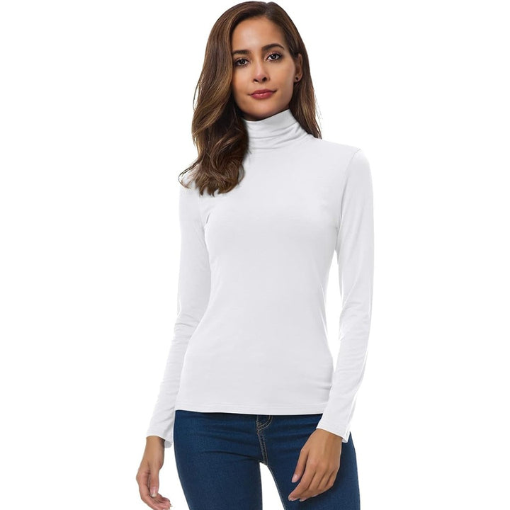 Slim fit turtleneck top front view