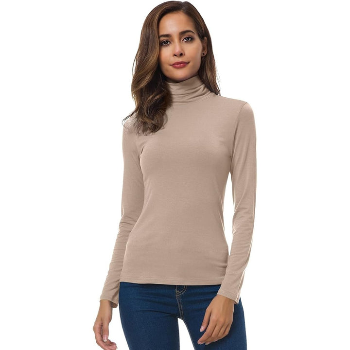 Slim fit long sleeve turtleneck front view