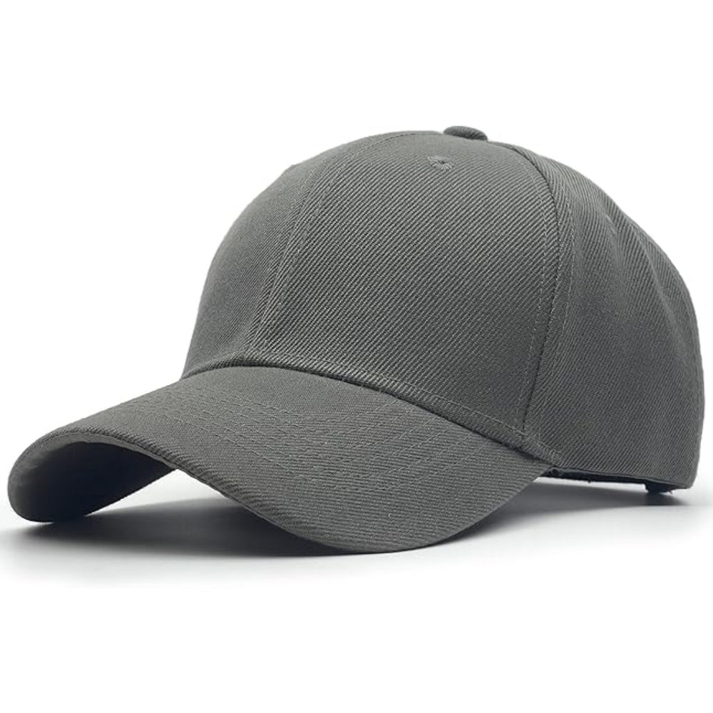 Plain structured baseball cap with curved brim
