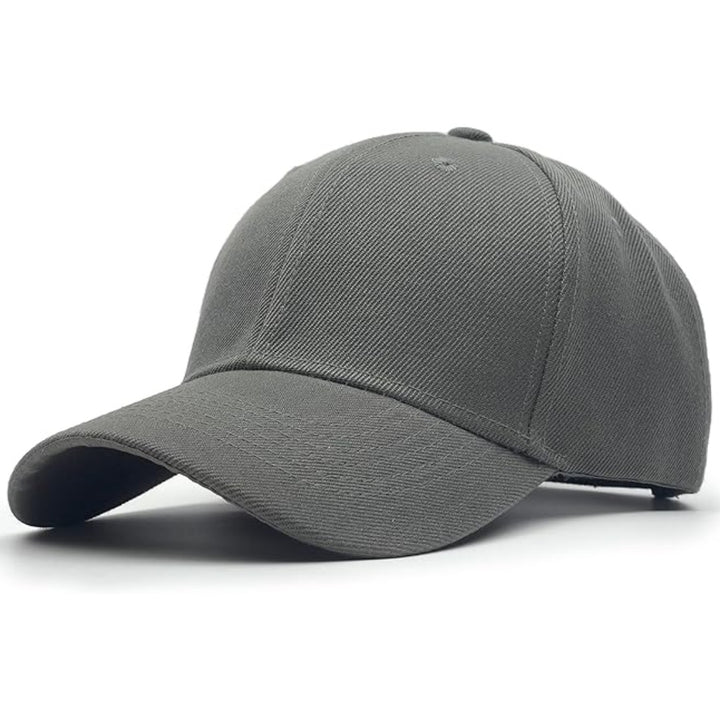 Plain structured baseball cap with curved brim