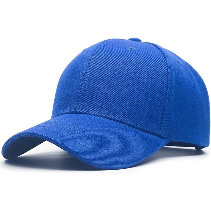 Six panel adjustable baseball cap front view