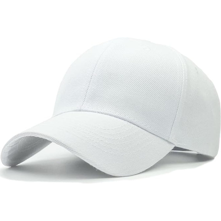 Plain six panel baseball cap with curved brim