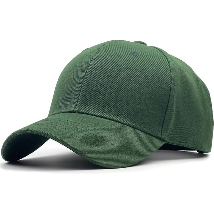 Structured adjustable baseball cap front view