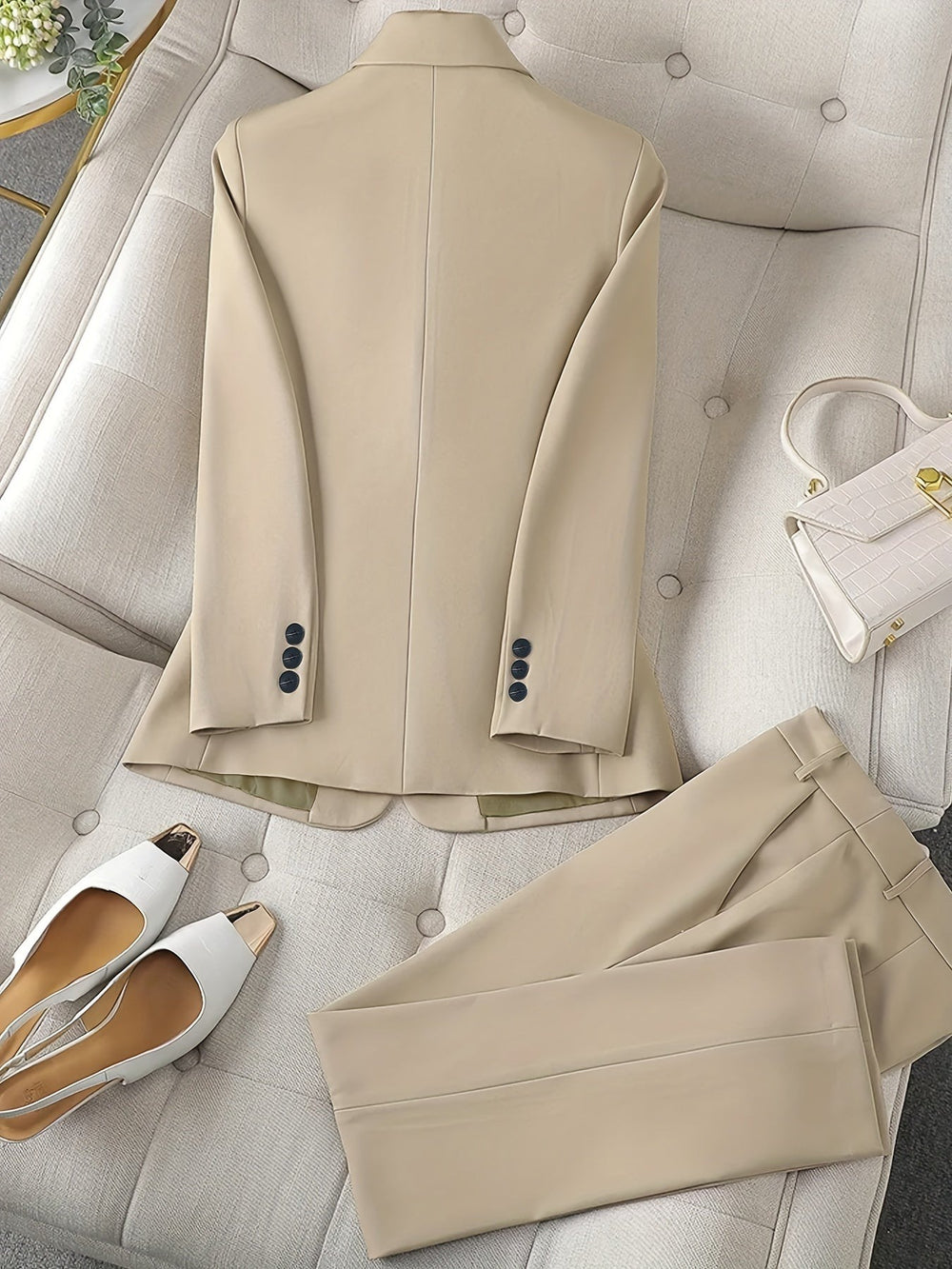 Women's blazer and pants set back view
