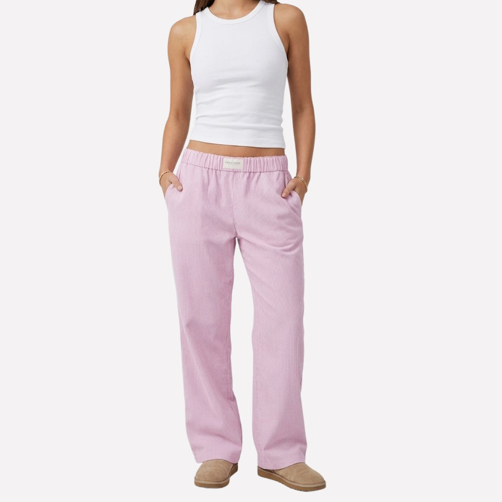 Women's straight leg pull on pants front view