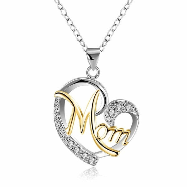 Mom Heart Pendant Necklace