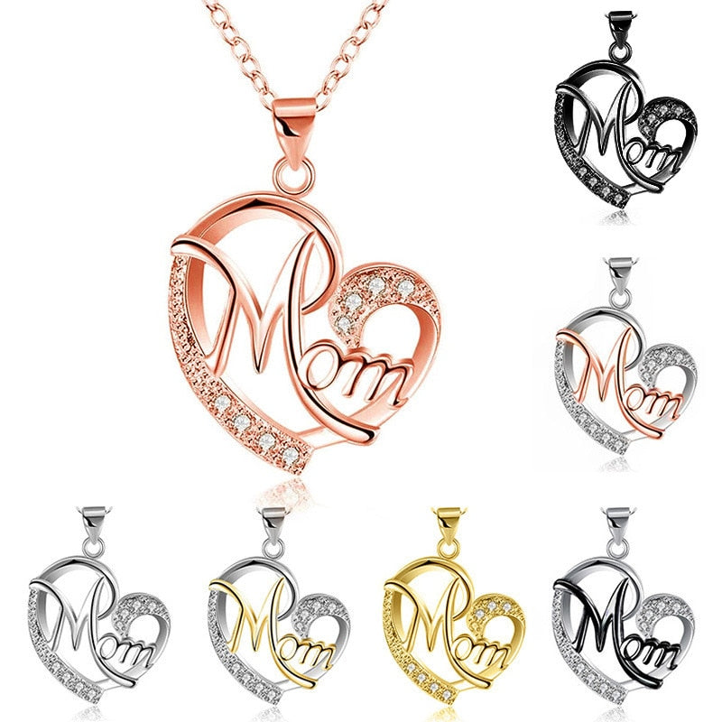 Mom Heart Pendant Necklace