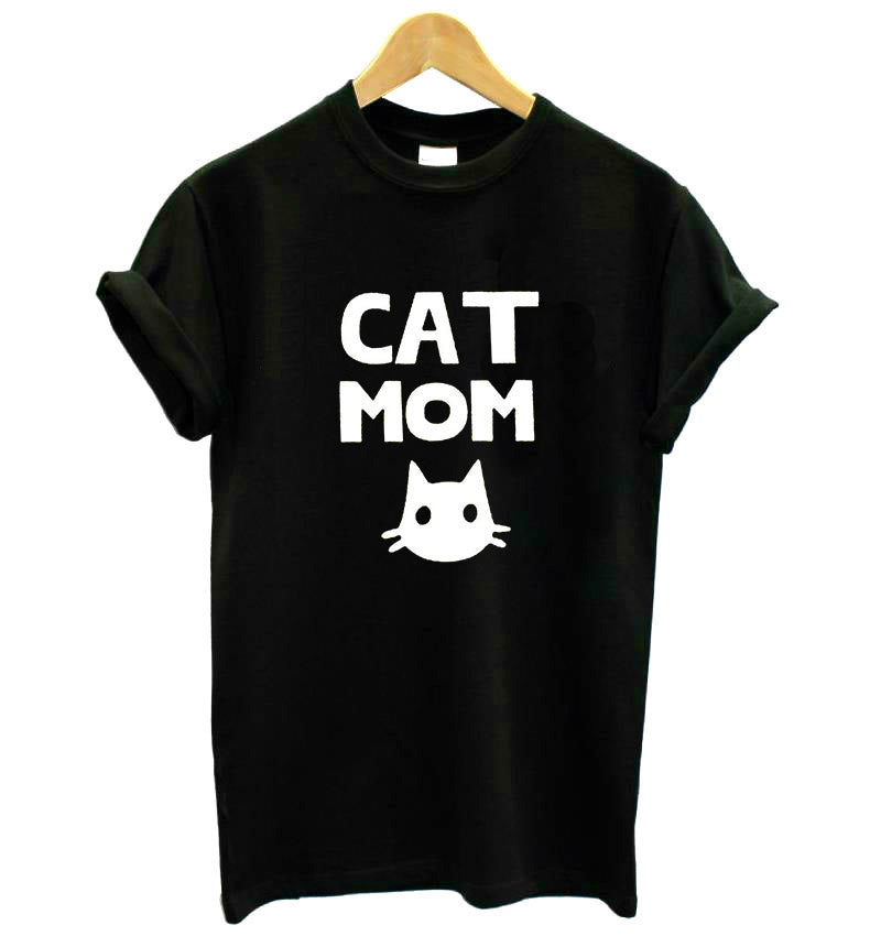 Cat Mom Graphic T-Shirt – Black, Gray or White