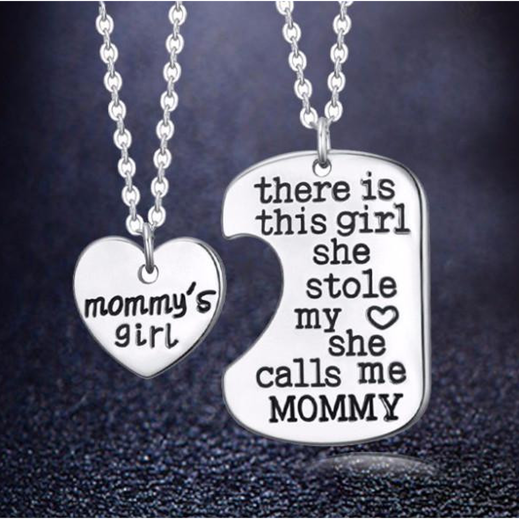 Mommy’s Girl Heart Charm Pendant Necklace