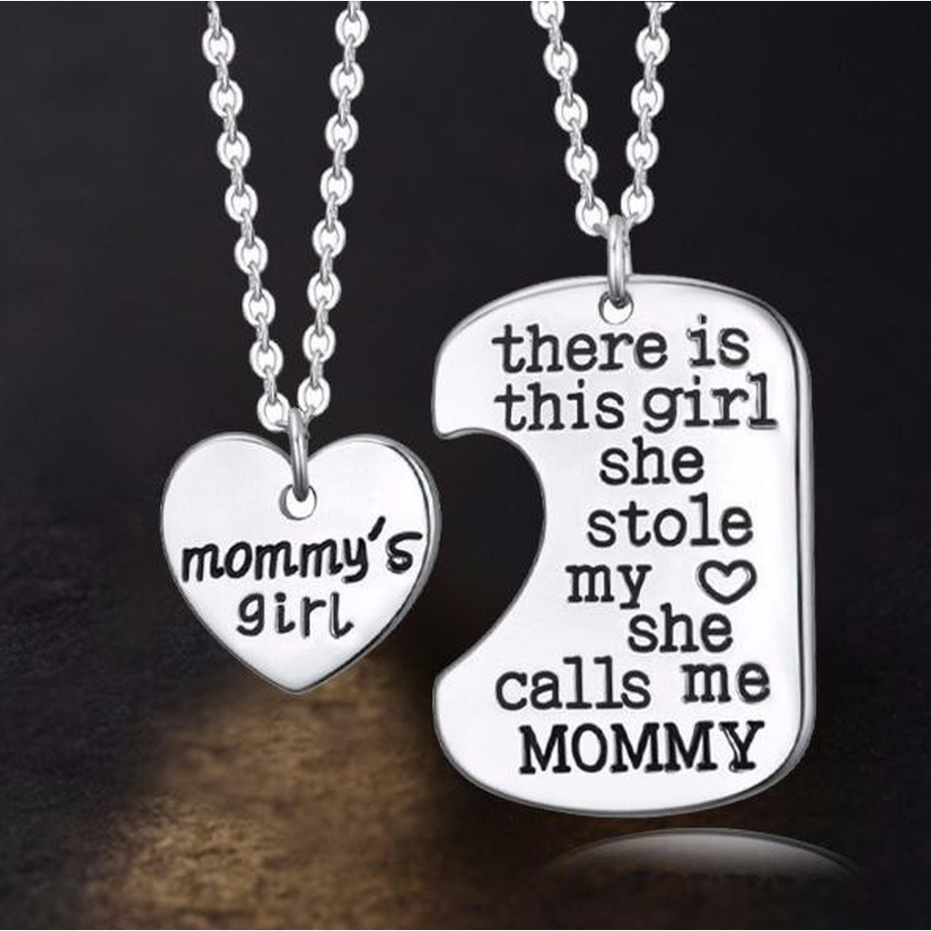 Mommy’s Girl Heart Charm Pendant Necklace
