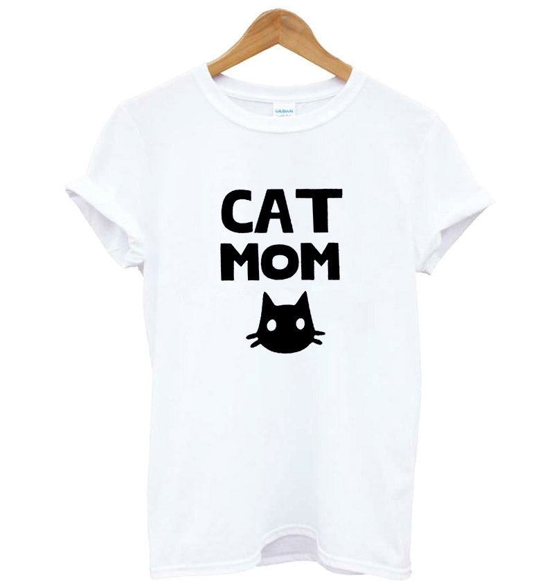 Cat Mom Graphic T-Shirt – Black, Gray or White