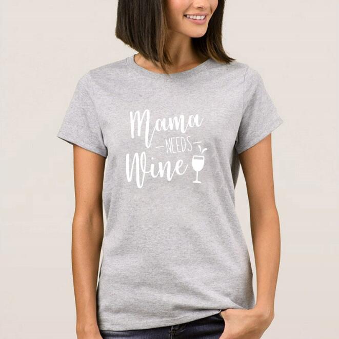 Mama Needs Wine Graphic T-Shirt – Women’s Short Sleeve Tee