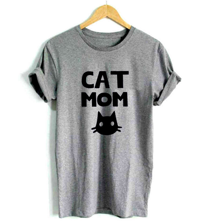 Cat Mom Graphic T-Shirt – Black, Gray or White