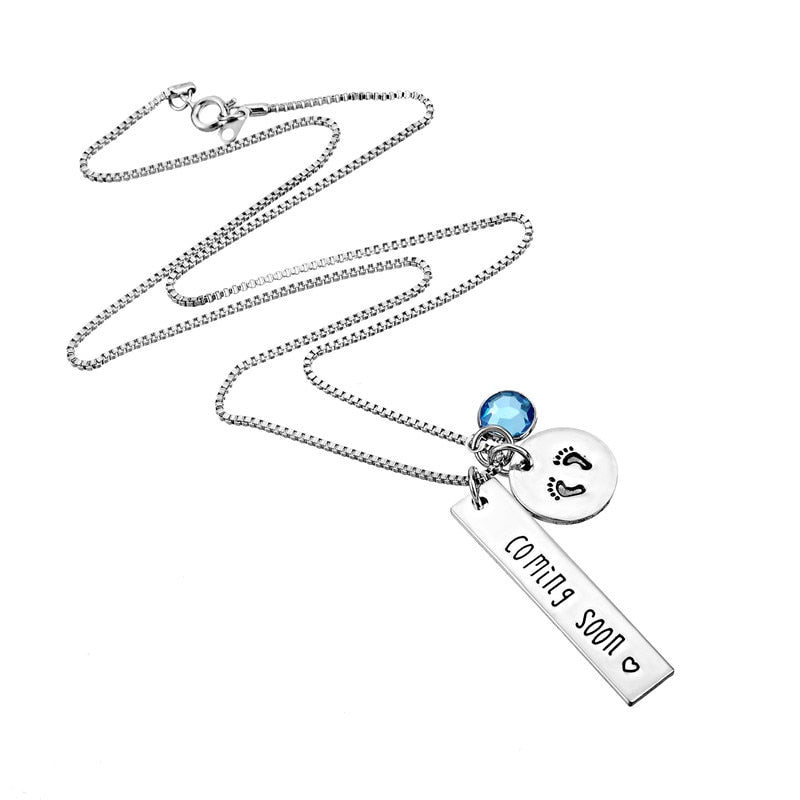 Coming Soon Pregnancy Announcement Necklace