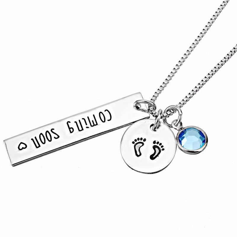 Coming Soon Pregnancy Announcement Necklace