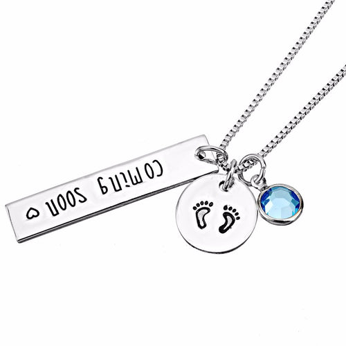 Coming Soon Pregnancy Announcement Necklace