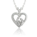 Happy Family Heart Pendant Necklace – Rhodium Plated