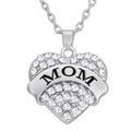 Mom & Sister Heart Pendant Necklace – Pink or Silver