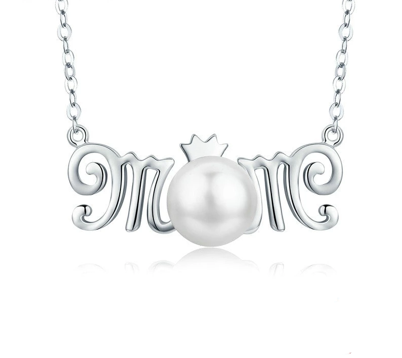 925 Sterling Silver Mom Pendant Necklace