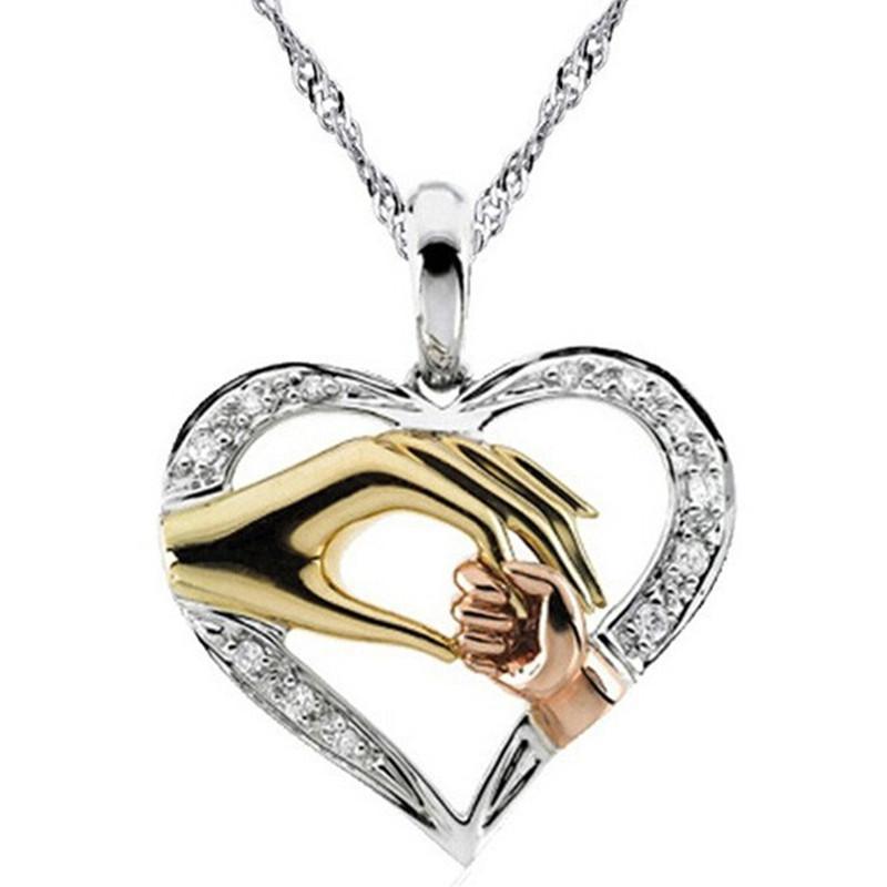 Mother & Baby Heart Pendant Necklace Gift Set – Sterling Silver