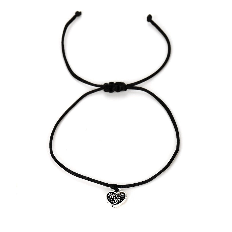 Mother-Daughter Heart Charm Bracelet Set of 2